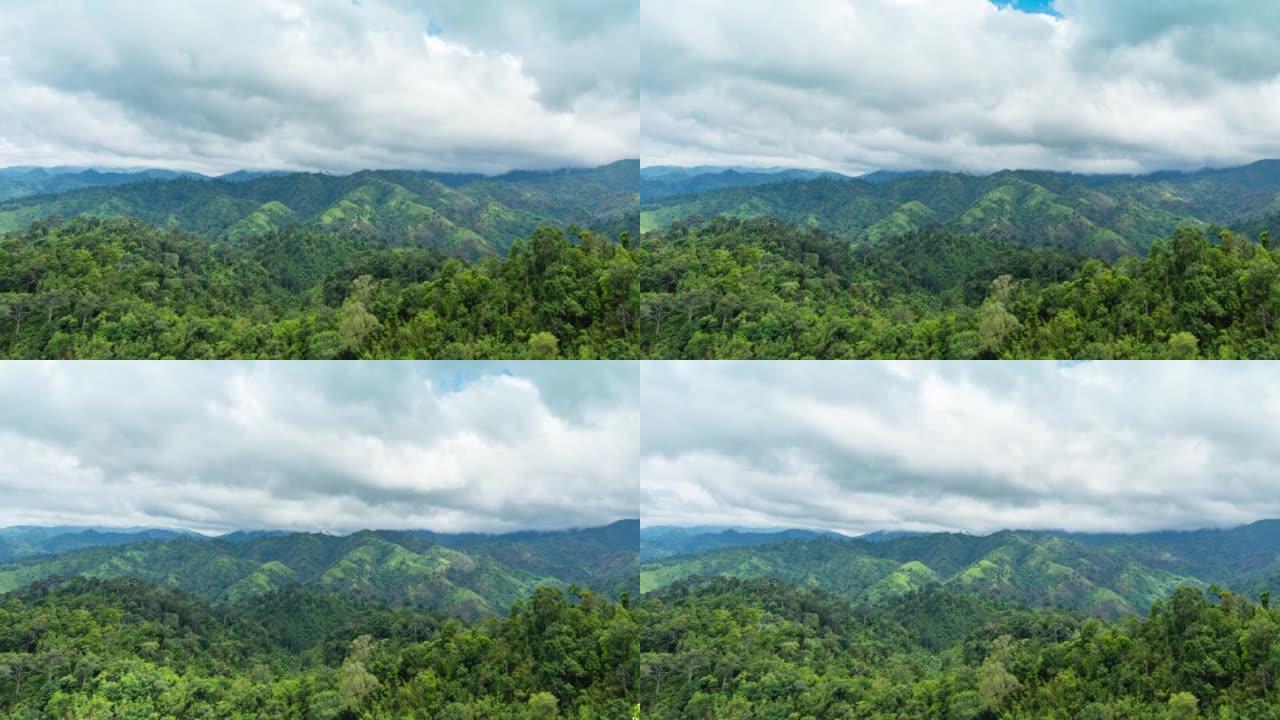 热带山地和雨林，云影移动，延时视频