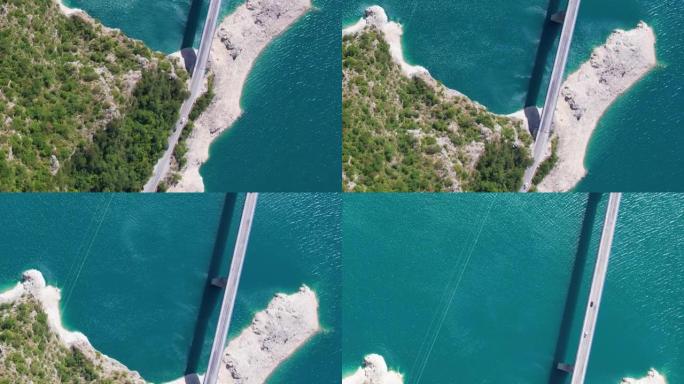 空中无人机飞越黑山普卢津皮瓦河峡谷