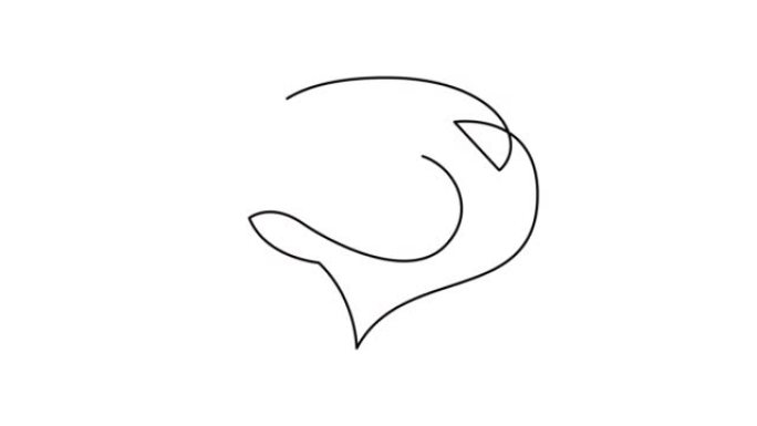 公司标志标识的可爱水獭单线图动画。国家动物园图标的啮齿动物河或海洋动物吉祥物概念。
