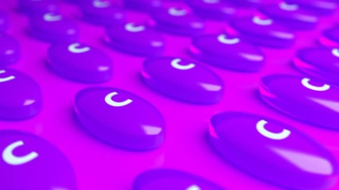 3D紫色维生素c胶囊。循环背景