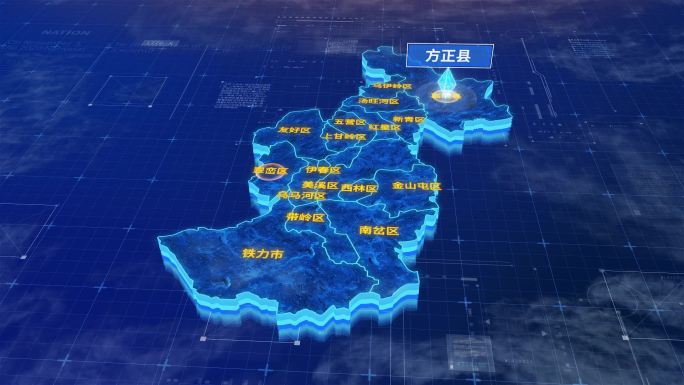 伊春市方正县蓝色三维科技区位地图