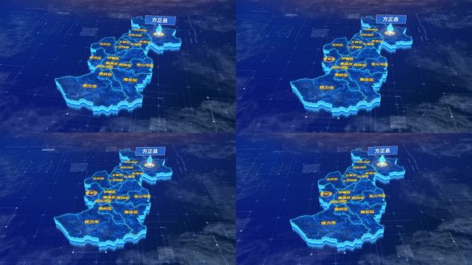 伊春市方正县蓝色三维科技区位地图