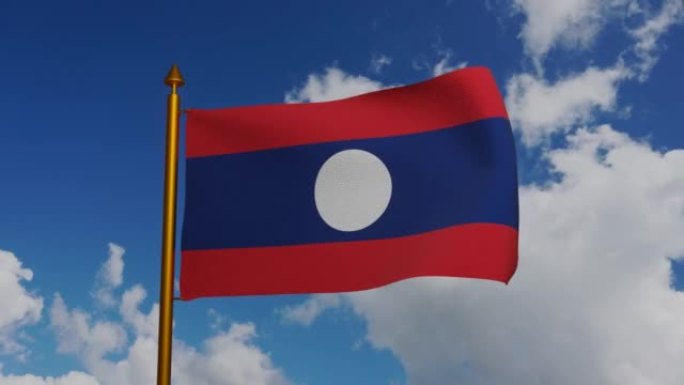 由Maha Sila Viravong制作的老挝人民民主共和国国旗，老挝独立日的纹章，老挝Issar