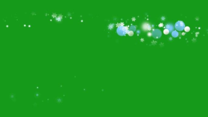 Bokeh灯和雪花绿色屏幕运动图形