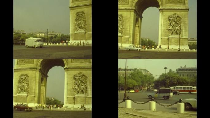 70年代巴黎凯旋门。70年代在巴黎的凯旋弧线