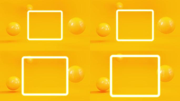 动画橙色抽象3d背景