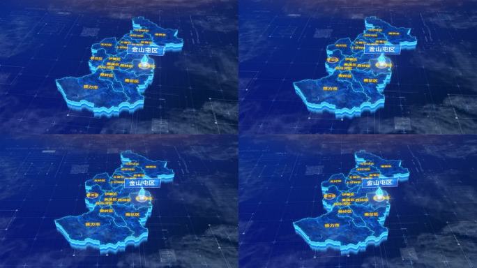 伊春市金山屯区蓝色三维科技区位地图