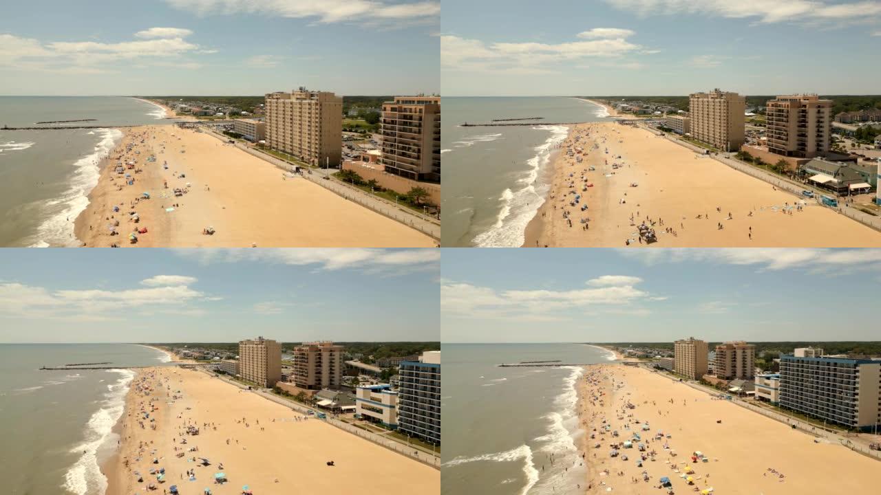空中拉出镜头美国弗吉尼亚海滩