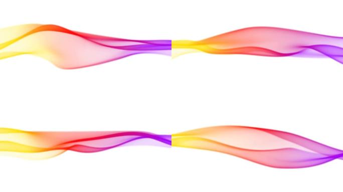 抽象波线 (环4k)。彩虹