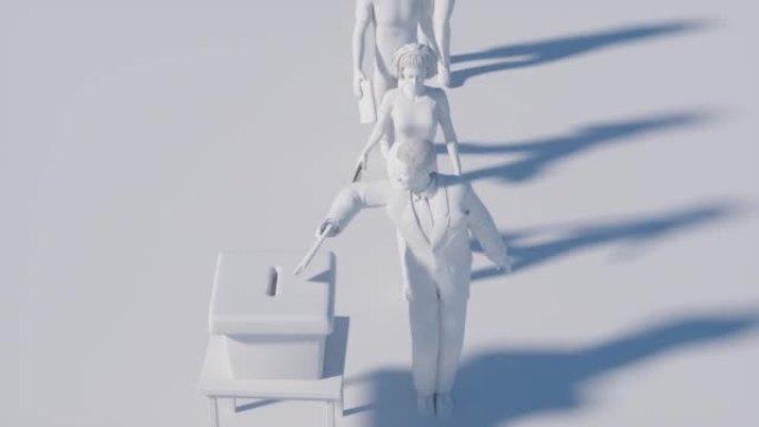 人们在选区3d动画渲染投票