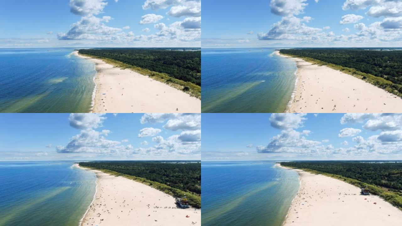 波兰的假期 -- 格但斯克斯托吉海滩的鸟瞰图
