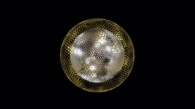 黑暗空间中银色金色球体的3D动画