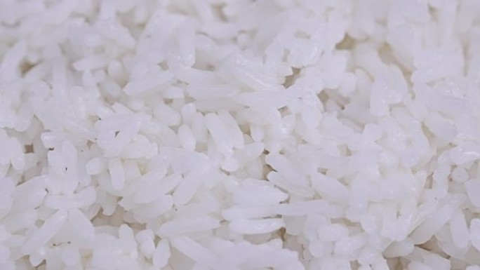 煮熟的白米饭的特写