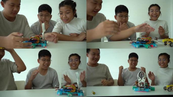 泰国曼谷机器人课学生建造机器人