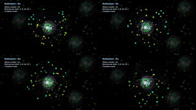 具有44个电子的钌原子与其他原子无限轨道旋转