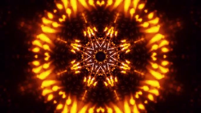 橙色霓虹灯运动背景Vj循环。无限循环动画。