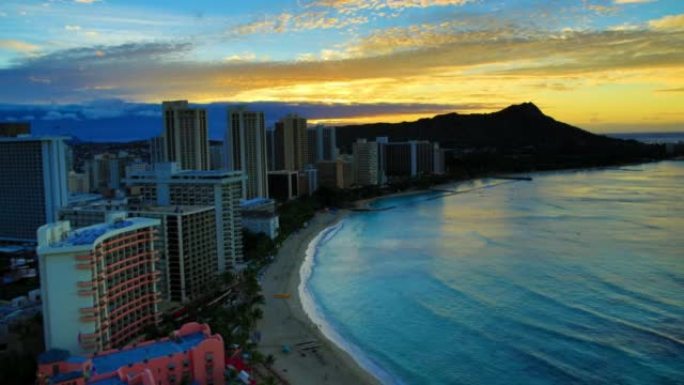 夏威夷檀香山海岸风光港口经济海洋资源