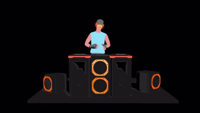 具有透明 (alpha) 背景的2D DJ循环动画