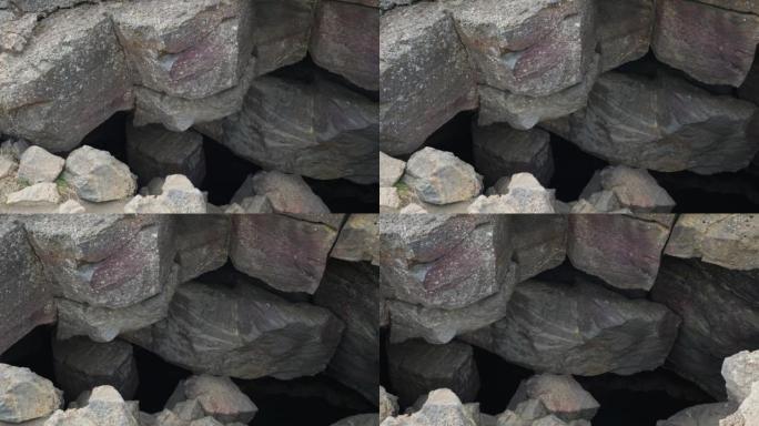 Grjotagja火山洞穴上方的岩层。Grjotagja裂谷。冰岛