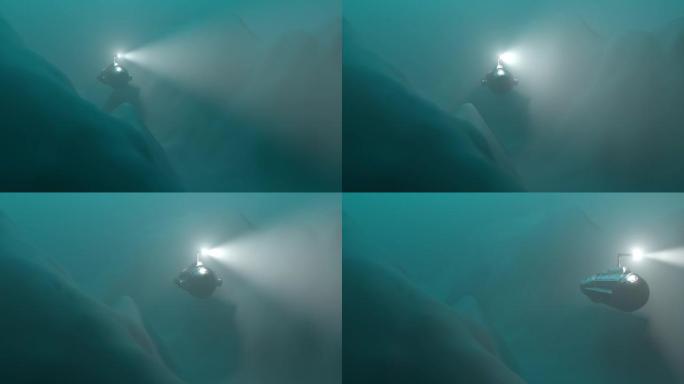小海堤巡视海底3d动画海洋背景