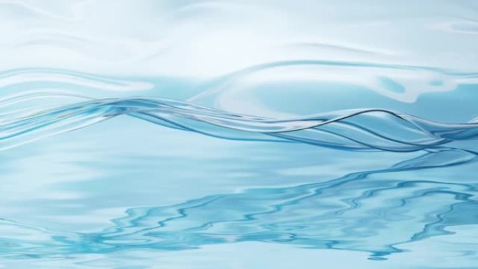 水面上流动的透明布，3d渲染。