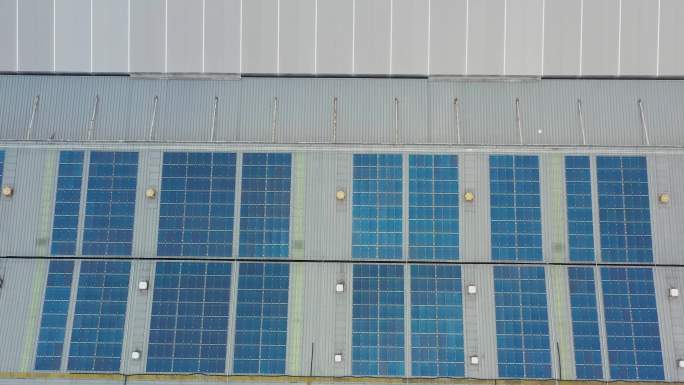 现代化工厂航拍 太阳能板 工厂园区