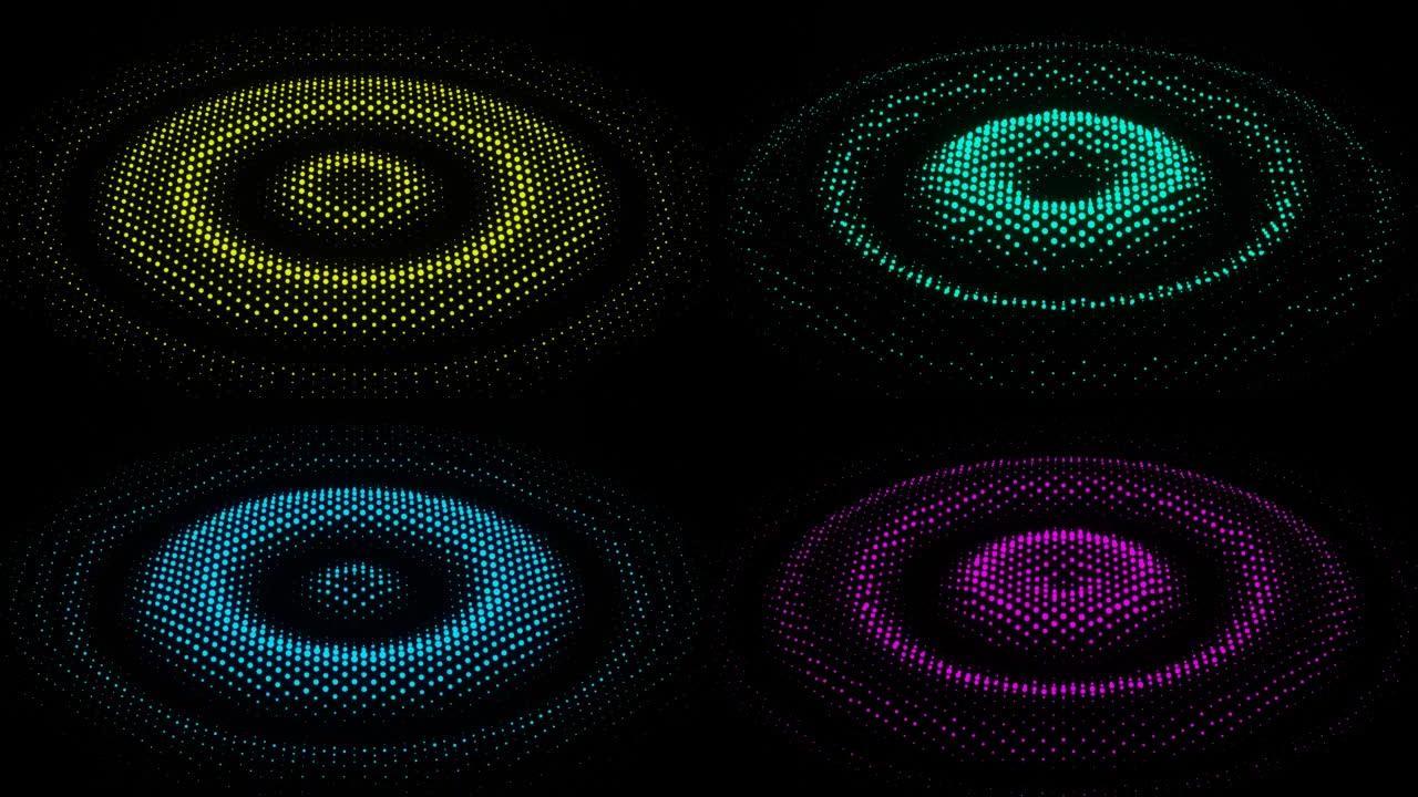 彩色扬声器低音均衡器循环背景动画