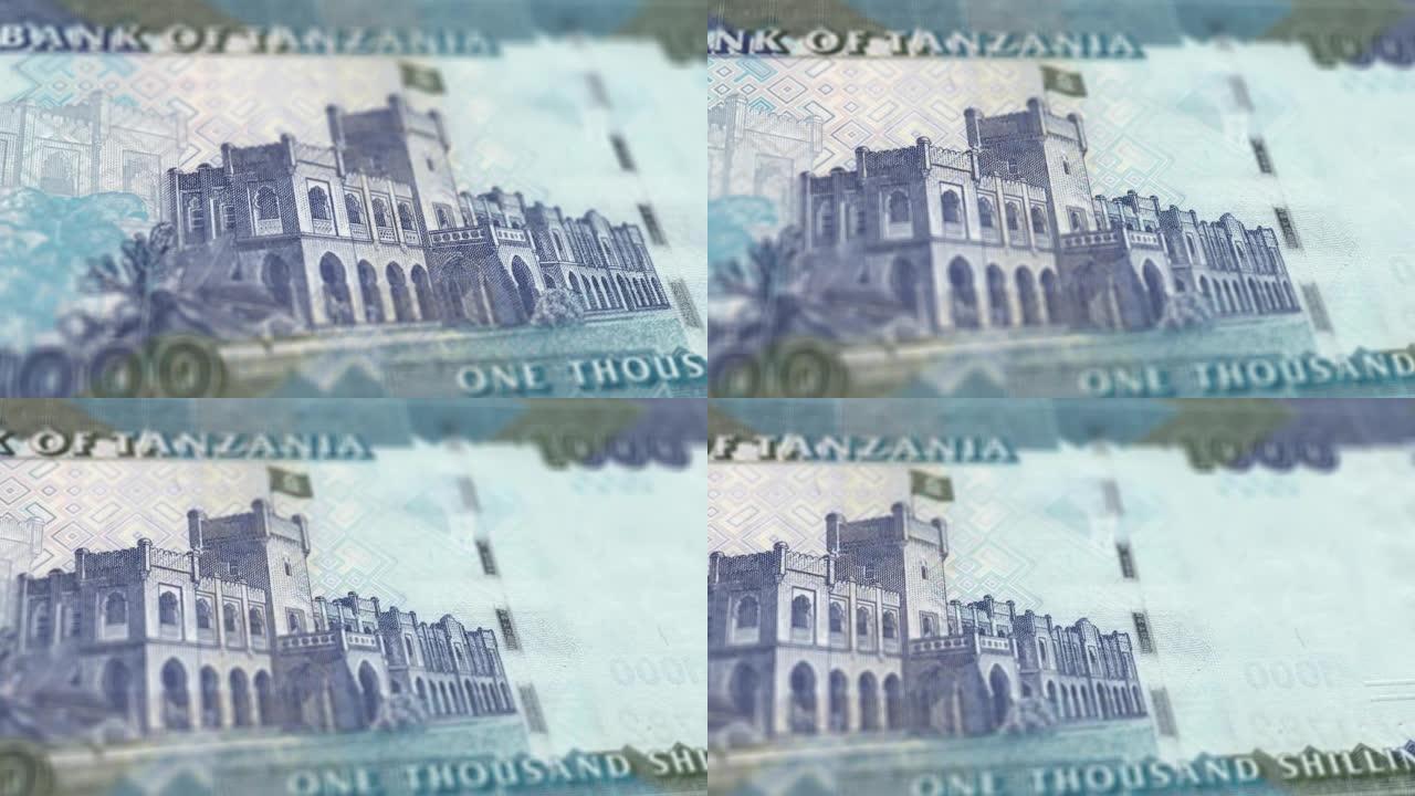 坦桑尼亚1000先令纸币观察和储备面跟踪多利拍摄1000坦桑尼亚钞票当前1000坦桑尼亚先令纸币4k