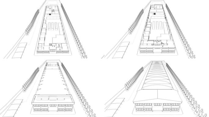 建筑图纸的三维动画