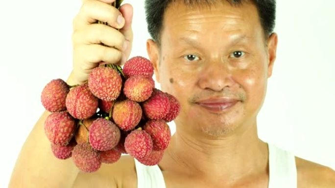 泰国农民配荔枝水果