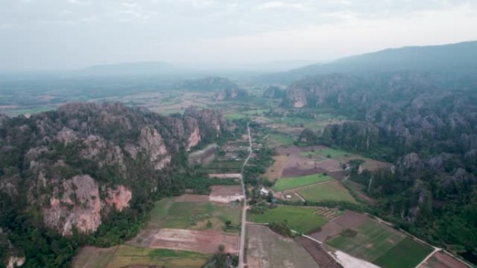 俯视图Noen Maprang district，Phitsanulok Unseen Thaila