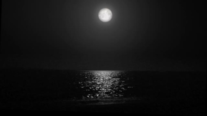 海上的夜月和月光