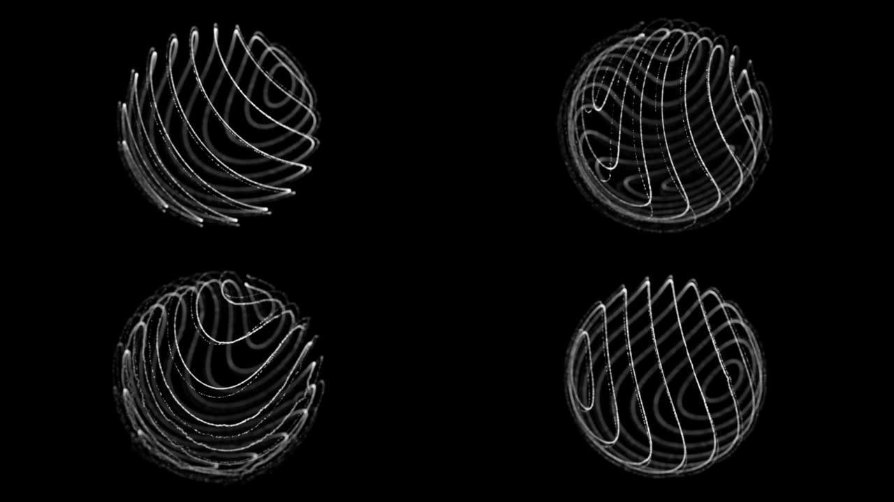 抽象3d球体。科学技术的现代元素。全球数字连接。3D渲染。