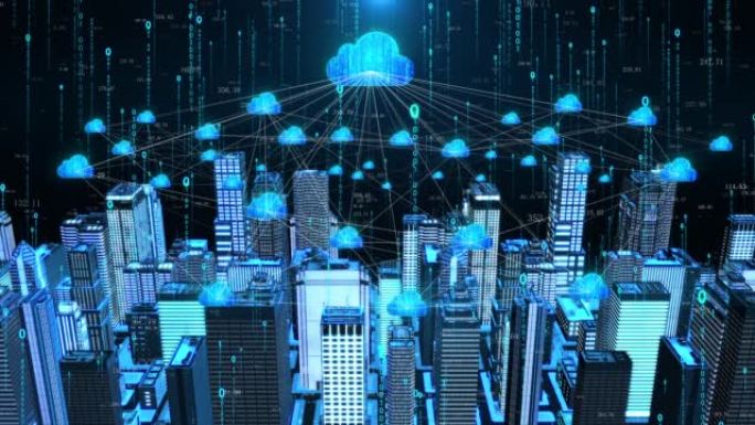 云服务网络覆盖的智慧城市