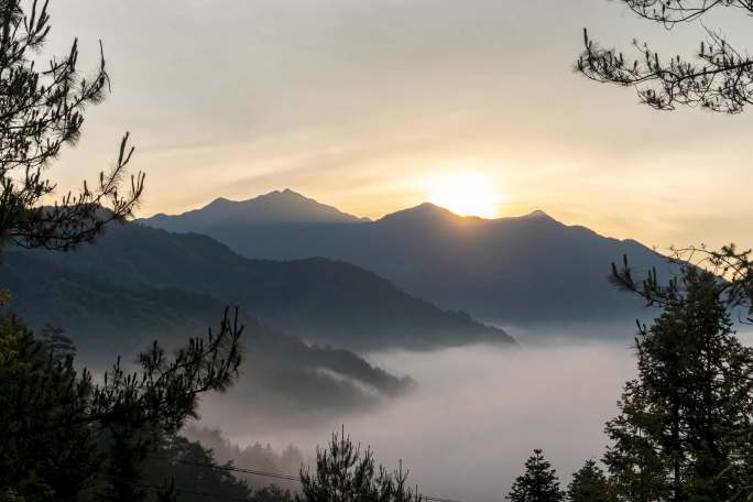 开化县福岭山日出云海延时开篇定调绝美素材