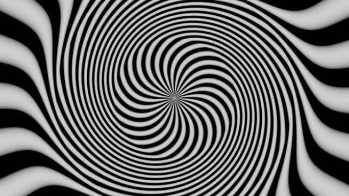 催眠抽象动画。黑白