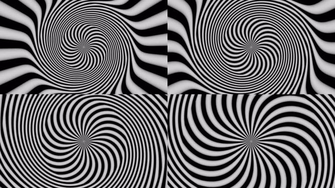 催眠抽象动画。黑白