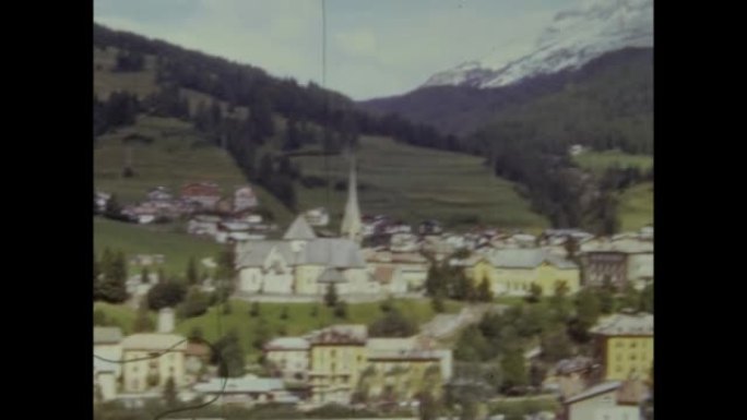 意大利1964，阿尔卑斯山村，Moena意大利全景在60年代