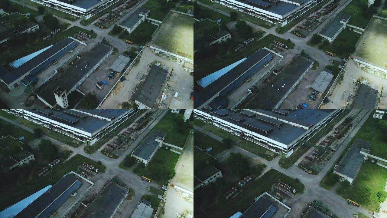 工业区。工业厂房及附属建筑物。巴拉诺维基自动线工厂。航空摄影...