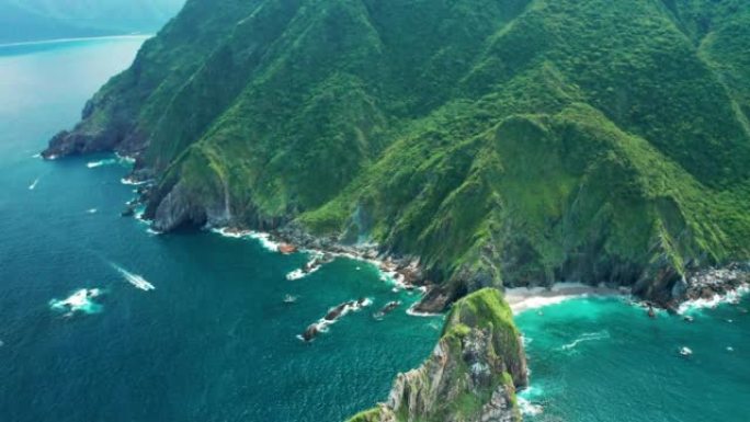 台湾宜兰吴岩角鸟瞰图。