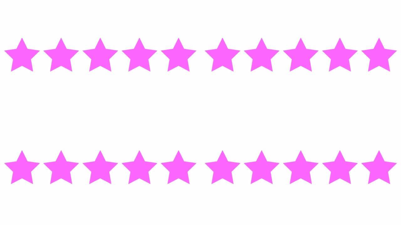 动画五星粉红客户产品评级评论。孤立在白色背景上的矢量平面插图