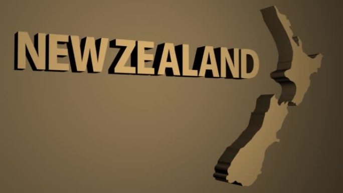 新西兰的3D地图和地形。