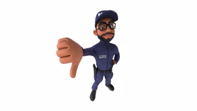 有趣的3D卡通印度警官与阿尔法