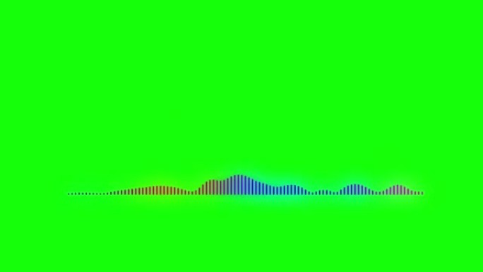绿色屏幕上的音频音乐频谱