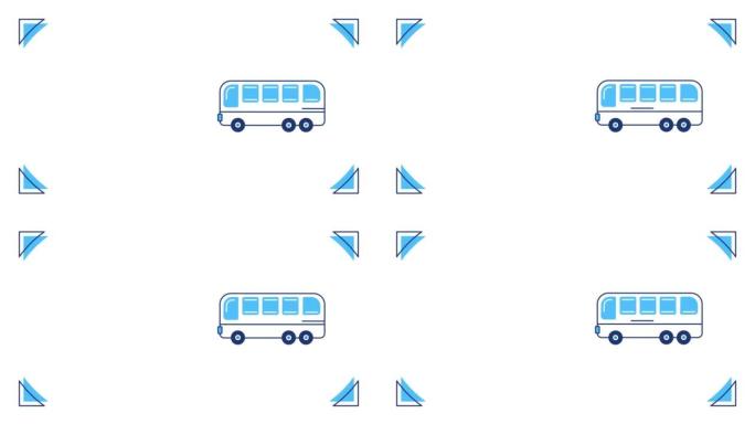白色背景上的卡通巴士4k视频。