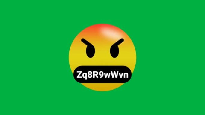 愤怒的表情符号加速绿色屏幕上孤立的未知世界动画。无缝愤怒的情绪表情符号。