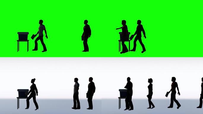 人们投票在选区剪影三维动画渲染