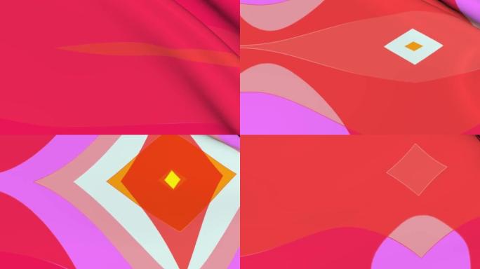 Abstract red cloth background with 3D geometric pa