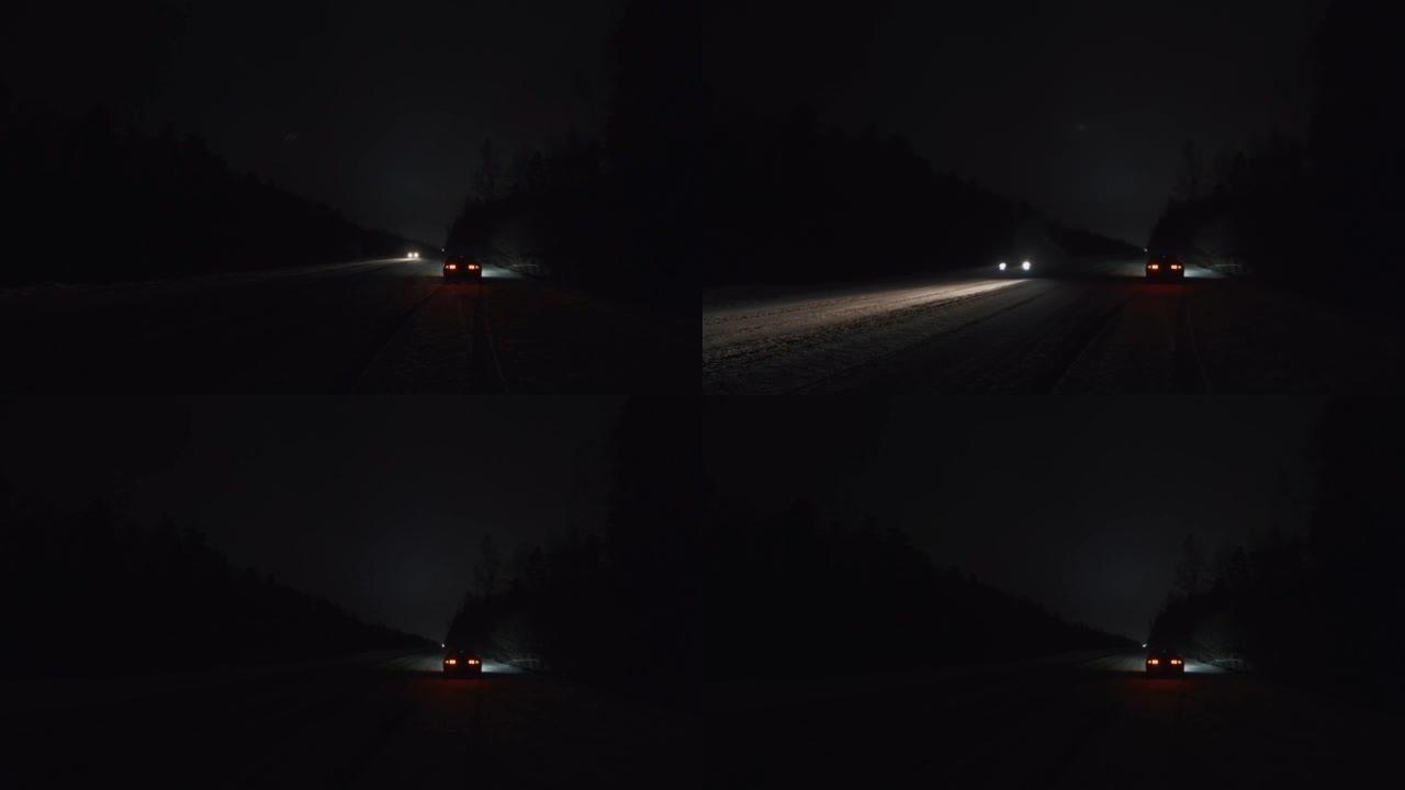 破车在城外的路上，冬天的夜晚