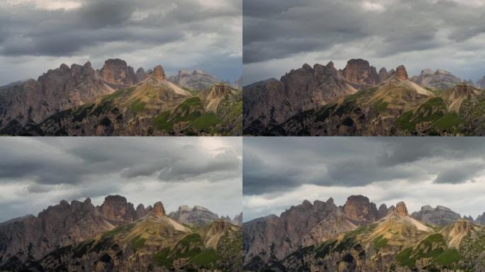 从多比亚科附近的兰德罗山谷 (Valle di Landro) 可以看到，在Tre Cime di 